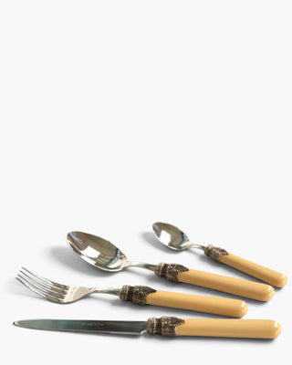 Rivadossi Sandro | Classic polished stainless steel cutlery set with ABS handle and antique finish ring Coffee Milk 22 Set 24 - Buy now on ShopDecor - Discover the best products by RIVADOSSI SANDRO design