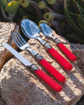 Rivadossi Sandro | Classic polished stainless steel cutlery set with ABS handle and antique finish ring - Buy now on ShopDecor - Discover the best products by RIVADOSSI SANDRO design