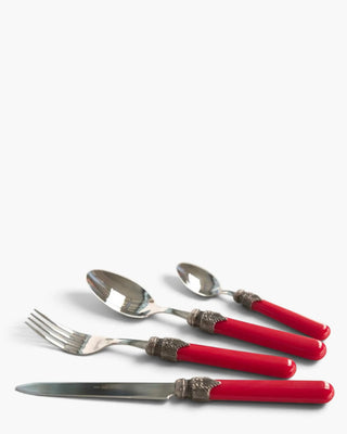 Rivadossi Sandro | Classic polished stainless steel cutlery set with ABS handle and antique finish ring Coral 18 Set 24 - Buy now on ShopDecor - Discover the best products by RIVADOSSI SANDRO design