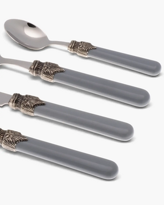Rivadossi Sandro | Classic polished stainless steel cutlery set with ABS handle and antique finish ring - Buy now on ShopDecor - Discover the best products by RIVADOSSI SANDRO design