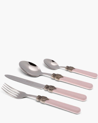 Rivadossi Sandro | Classic polished stainless steel cutlery set with ABS handle and antique finish ring Pink 07 Set 24 - Buy now on ShopDecor - Discover the best products by RIVADOSSI SANDRO design