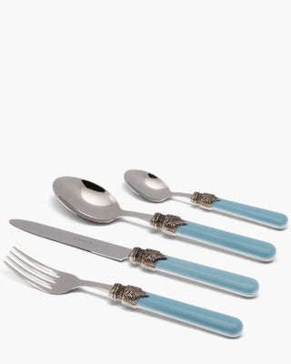 Rivadossi Sandro | Classic polished stainless steel cutlery set with ABS handle and antique finish ring Sky Blue 04 Set 24 - Buy now on ShopDecor - Discover the best products by RIVADOSSI SANDRO design