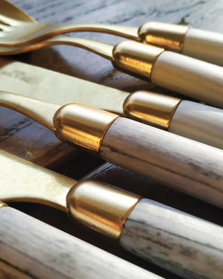 Rivadossi Sandro | Cortina Oro gold PVD-coated stainless steel cutlery set with PBT handle - Buy now on ShopDecor - Discover the best products by RIVADOSSI SANDRO design