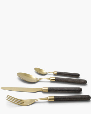 Rivadossi Sandro | Cortina Oro gold PVD-coated stainless steel cutlery set with PBT handle Elm Tree 11 Set 24 - Buy now on ShopDecor - Discover the best products by RIVADOSSI SANDRO design