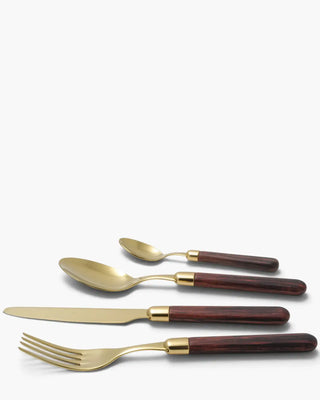 Rivadossi Sandro | Cortina Oro gold PVD-coated stainless steel cutlery set with PBT handle Kingwood 08 Set 24 - Buy now on ShopDecor - Discover the best products by RIVADOSSI SANDRO design