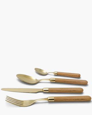 Rivadossi Sandro | Cortina Oro gold PVD-coated stainless steel cutlery set with PBT handle Oak 09 Set 24 - Buy now on ShopDecor - Discover the best products by RIVADOSSI SANDRO design