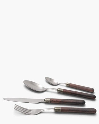 Rivadossi Sandro | Cortina polished stainless steel cutlery set with PBT handle and antique finish ring Kingwood 08 Set 24 - Buy now on ShopDecor - Discover the best products by RIVADOSSI SANDRO design