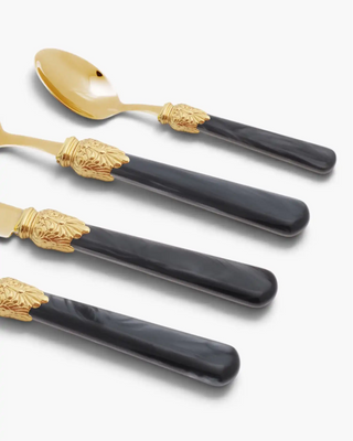 Rivadossi Sandro | Elena Oro gold PVD-coated stainless steel cutlery set with PMMA handle - Buy now on ShopDecor - Discover the best products by RIVADOSSI SANDRO design