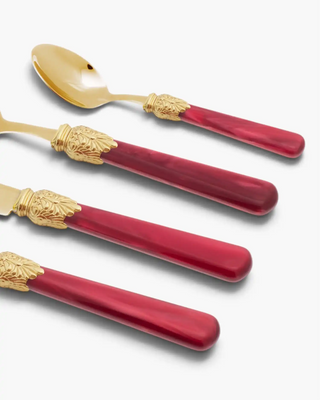 Rivadossi Sandro | Elena Oro gold PVD-coated stainless steel cutlery set with PMMA handle - Buy now on ShopDecor - Discover the best products by RIVADOSSI SANDRO design