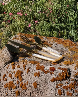 Rivadossi Sandro | Elena Oro gold PVD-coated stainless steel cutlery set with PMMA handle - Buy now on ShopDecor - Discover the best products by RIVADOSSI SANDRO design