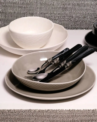 Rivadossi Sandro | Elena polished stainless steel cutlery set with PMMA handle and antique finish ring - Buy now on ShopDecor - Discover the best products by RIVADOSSI SANDRO design