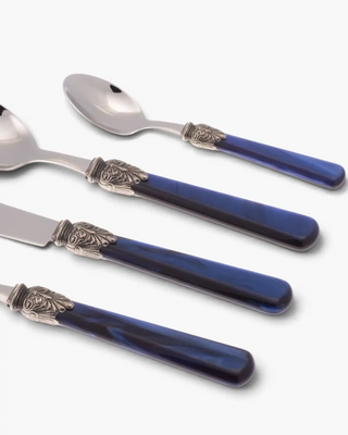 Rivadossi Sandro | Elena polished stainless steel cutlery set with PMMA handle and antique finish ring - Buy now on ShopDecor - Discover the best products by RIVADOSSI SANDRO design