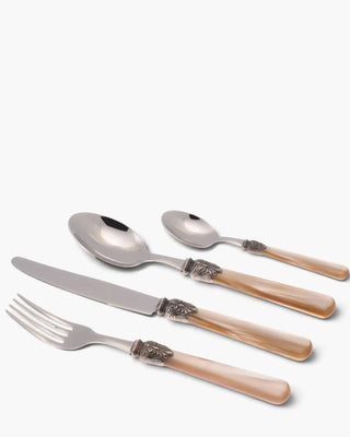 Rivadossi Sandro | Elena polished stainless steel cutlery set with PMMA handle and antique finish ring Champagne 02 Set 24 - Buy now on ShopDecor - Discover the best products by RIVADOSSI SANDRO design