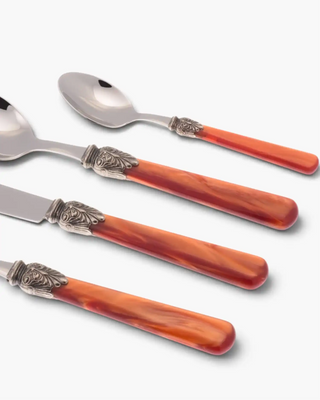 Rivadossi Sandro | Elena polished stainless steel cutlery set with PMMA handle and antique finish ring - Buy now on ShopDecor - Discover the best products by RIVADOSSI SANDRO design