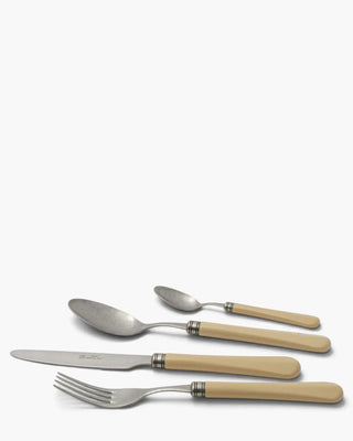 Rivadossi Sandro | Giulietta Antico stone-washed stainless steel cutlery set with PBT handle and antique finish ring Beige 02 Set 24 - Buy now on ShopDecor - Discover the best products by RIVADOSSI SANDRO design