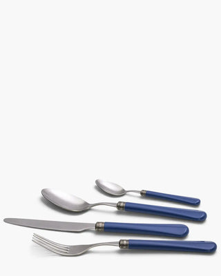 Rivadossi Sandro | Giulietta Antico stone-washed stainless steel cutlery set with PBT handle and antique finish ring Blue 05 Set 24 - Buy now on ShopDecor - Discover the best products by RIVADOSSI SANDRO design