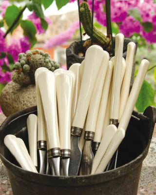 Rivadossi Sandro | Giulietta Antico stone-washed stainless steel cutlery set with PBT handle and antique finish ring - Buy now on ShopDecor - Discover the best products by RIVADOSSI SANDRO design
