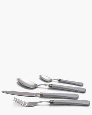 Rivadossi Sandro | Giulietta Antico stone-washed stainless steel cutlery set with PBT handle and antique finish ring Light Grey 10 Set 24 - Buy now on ShopDecor - Discover the best products by RIVADOSSI SANDRO design