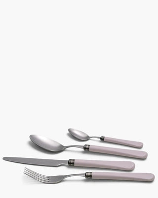 Rivadossi Sandro | Giulietta Antico stone-washed stainless steel cutlery set with PBT handle and antique finish ring Pink 07 Set 24 - Buy now on ShopDecor - Discover the best products by RIVADOSSI SANDRO design