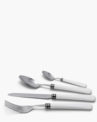 Rivadossi Sandro | Giulietta polished stainless steel cutlery set with PBT handle and antique finish ring Cream 12 Set 24 - Buy now on ShopDecor - Discover the best products by RIVADOSSI SANDRO design