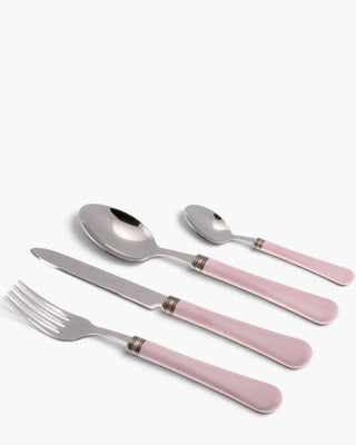 Rivadossi Sandro | Giulietta polished stainless steel cutlery set with PBT handle and antique finish ring Pink 07 Set 24 - Buy now on ShopDecor - Discover the best products by RIVADOSSI SANDRO design