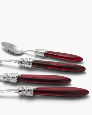 Rivadossi Sandro | Laura Argento polished stainless steel cutlery set with PMMA handle and silver finish ring - Buy now on ShopDecor - Discover the best products by RIVADOSSI SANDRO design