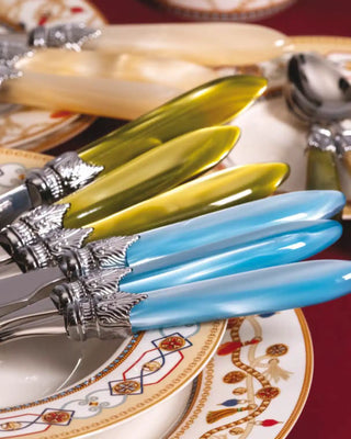 Rivadossi Sandro | Laura Argento polished stainless steel cutlery set with PMMA handle and silver finish ring - Buy now on ShopDecor - Discover the best products by RIVADOSSI SANDRO design