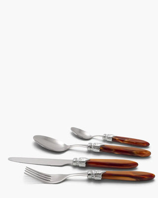 Rivadossi Sandro | Laura Argento polished stainless steel cutlery set with PMMA handle and silver finish ring Orange 01 Set 24 - Buy now on ShopDecor - Discover the best products by RIVADOSSI SANDRO design