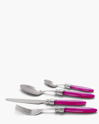 Rivadossi Sandro | Laura Argento polished stainless steel cutlery set with PMMA handle and silver finish ring Pink 27 Set 24 - Buy now on ShopDecor - Discover the best products by RIVADOSSI SANDRO design