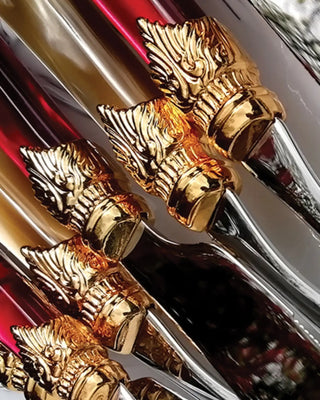Rivadossi Sandro | Laura Decò polished stainless steel cutlery set with PMMA handle and gold ring - Buy now on ShopDecor - Discover the best products by RIVADOSSI SANDRO design