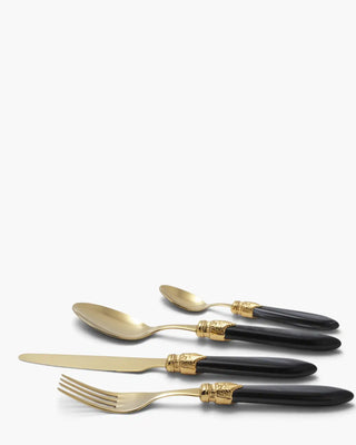 Rivadossi Sandro | Laura Oro gold PVD-coated stainless steel cutlery set with PMMA handle Black 11 Set 24 - Buy now on ShopDecor - Discover the best products by RIVADOSSI SANDRO design