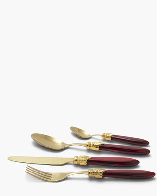 Rivadossi Sandro | Laura Oro gold PVD-coated stainless steel cutlery set with PMMA handle Bordeaux 08 Set 24 - Buy now on ShopDecor - Discover the best products by RIVADOSSI SANDRO design