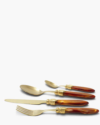 Rivadossi Sandro | Laura Oro gold PVD-coated stainless steel cutlery set with PMMA handle Orange 01 Set 24 - Buy now on ShopDecor - Discover the best products by RIVADOSSI SANDRO design