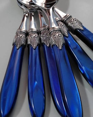 Rivadossi Sandro | Laura polished stainless steel cutlery set with PMMA handle and antique finish ring - Buy now on ShopDecor - Discover the best products by RIVADOSSI SANDRO design