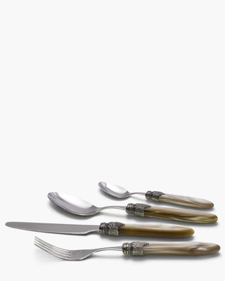 Rivadossi Sandro | Laura polished stainless steel cutlery set with PMMA handle and antique finish ring Champagne 02 Set 24 - Buy now on ShopDecor - Discover the best products by RIVADOSSI SANDRO design