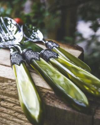 Rivadossi Sandro | Laura polished stainless steel cutlery set with PMMA handle and antique finish ring - Buy now on ShopDecor - Discover the best products by RIVADOSSI SANDRO design