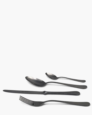 Rivadossi Sandro | Norma Antico stainless steel cutlery set with PVD stone washed finishing Charcoal Grey 31 Set 24 - Buy now on ShopDecor - Discover the best products by RIVADOSSI SANDRO design