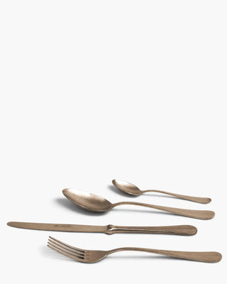Rivadossi Sandro | Norma Antico stainless steel cutlery set with PVD stone washed finishing Copper 28 Set 24 - Buy now on ShopDecor - Discover the best products by RIVADOSSI SANDRO design