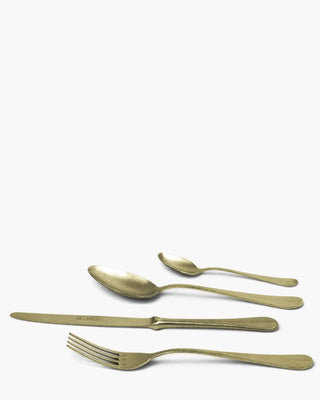 Rivadossi Sandro | Norma Antico stainless steel cutlery set with PVD stone washed finishing Gold 22 Set 24 - Buy now on ShopDecor - Discover the best products by RIVADOSSI SANDRO design