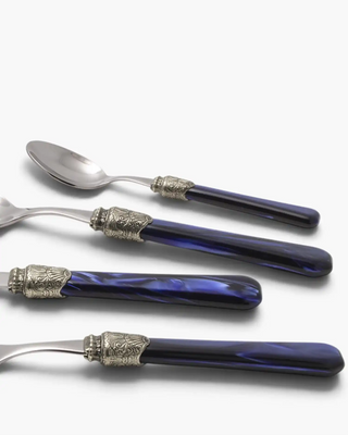 Rivadossi Sandro | Penelope polished stainless steel cutlery set with PMMA handle and antique finish ring - Buy now on ShopDecor - Discover the best products by RIVADOSSI SANDRO design