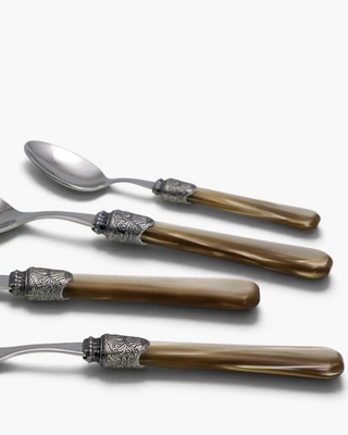 Rivadossi Sandro | Penelope polished stainless steel cutlery set with PMMA handle and antique finish ring - Buy now on ShopDecor - Discover the best products by RIVADOSSI SANDRO design