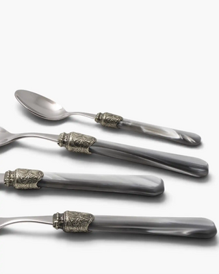 Rivadossi Sandro | Penelope polished stainless steel cutlery set with PMMA handle and antique finish ring - Buy now on ShopDecor - Discover the best products by RIVADOSSI SANDRO design