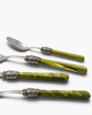 Rivadossi Sandro | Penelope polished stainless steel cutlery set with PMMA handle and antique finish ring - Buy now on ShopDecor - Discover the best products by RIVADOSSI SANDRO design