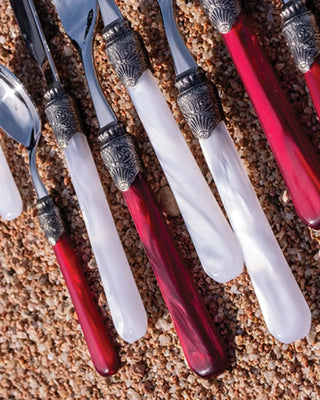 Rivadossi Sandro | Penelope polished stainless steel cutlery set with PMMA handle and antique finish ring - Buy now on ShopDecor - Discover the best products by RIVADOSSI SANDRO design