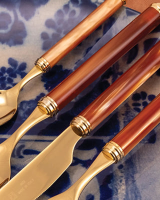 Rivadossi Sandro | Rodi Oro gold PVD-coated stainless steel cutlery set with PMMA handle - Buy now on ShopDecor - Discover the best products by RIVADOSSI SANDRO design