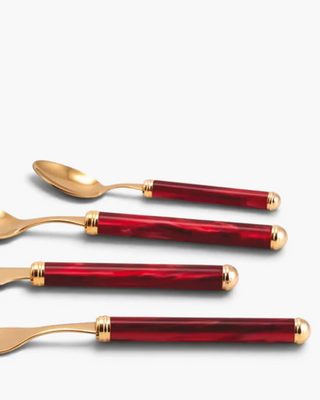Rivadossi Sandro | Rodi Oro gold PVD-coated stainless steel cutlery set with PMMA handle - Buy now on ShopDecor - Discover the best products by RIVADOSSI SANDRO design