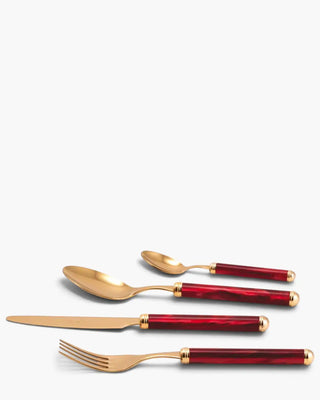 Rivadossi Sandro | Rodi Oro gold PVD-coated stainless steel cutlery set with PMMA handle Bordeaux 08 Set 24 - Buy now on ShopDecor - Discover the best products by RIVADOSSI SANDRO design