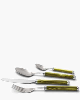 Rivadossi Sandro | Rodi polished stainless steel cutlery set with PMMA handle Olive Green 16 Set 24 - Buy now on ShopDecor - Discover the best products by RIVADOSSI SANDRO design