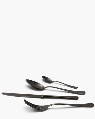 Rivadossi Sandro | Serena Antico stainless steel cutlery set with PVD stone washed finishing Charcoal Grey 31 Set 24 - Buy now on ShopDecor - Discover the best products by RIVADOSSI SANDRO design
