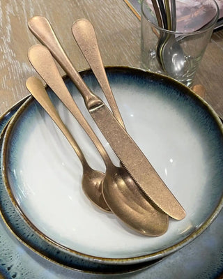 Rivadossi Sandro | Serena Antico stainless steel cutlery set with PVD stone washed finishing - Buy now on ShopDecor - Discover the best products by RIVADOSSI SANDRO design